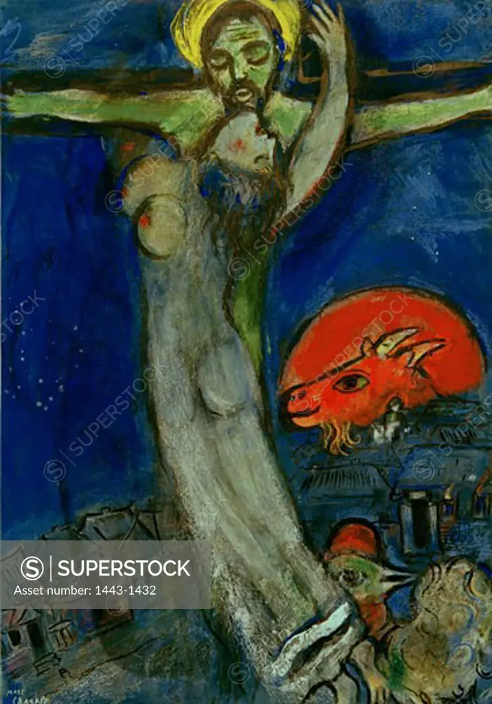 Le Christ Au Ciel Bleu Christ In Blue Sky 1949 1950 Marc Chagall