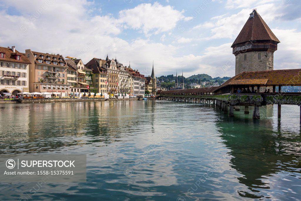 Kapellbr Cke And Water Tower Lucerne Lake Lucerne Canton Of Lucerne