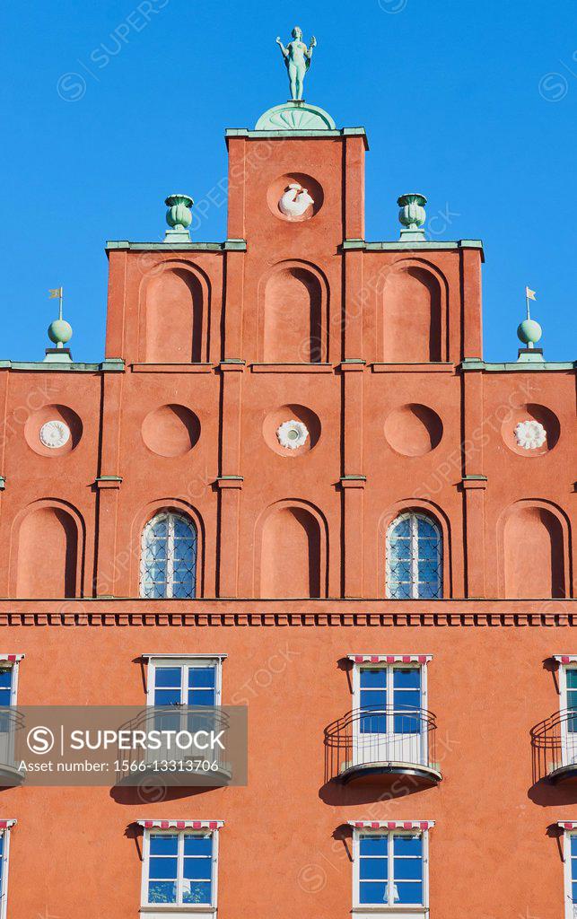 Naked Female Figure On Roof Of Residential Building Norr Malarstrand