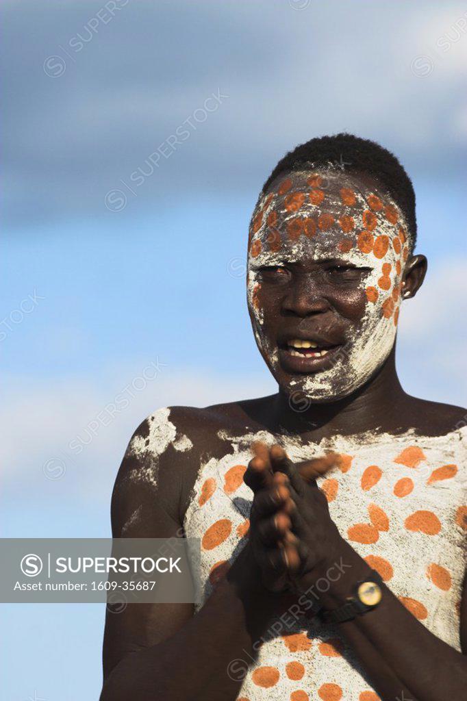 Ethiopia Lower Omo Valley Kolcho Village Karo Man With Body Painting