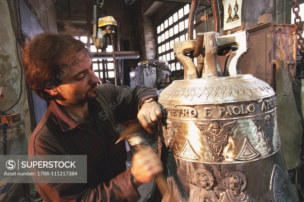 Polishing Of A Bell Inside The Papal Foundry Marinelli Agnone Molise