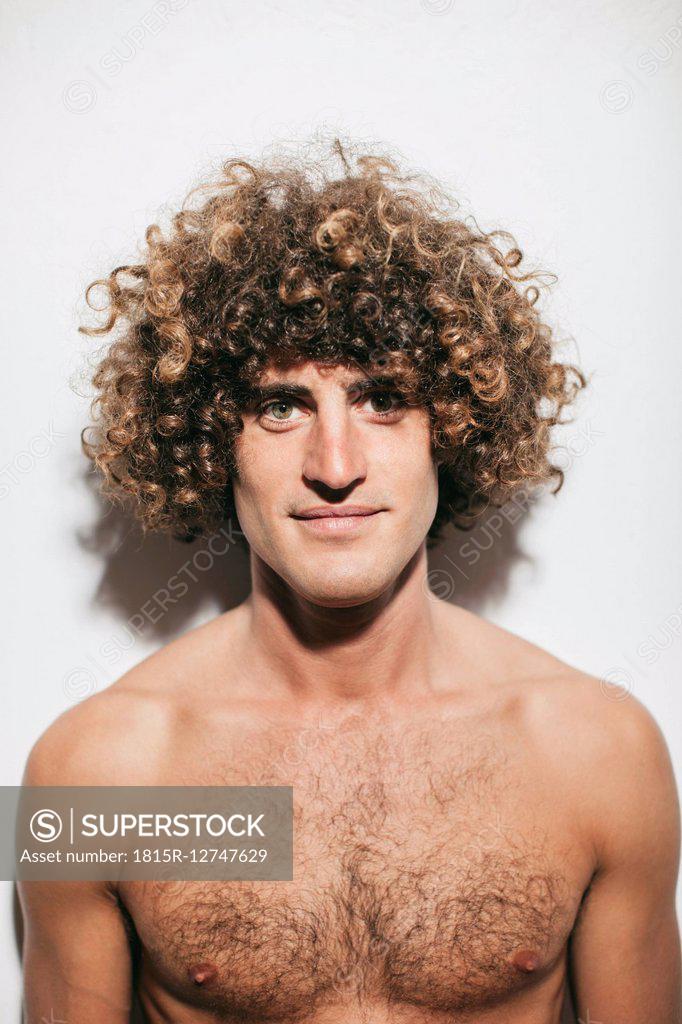 Portrait Of Naked Man With Curly Hair SuperStock