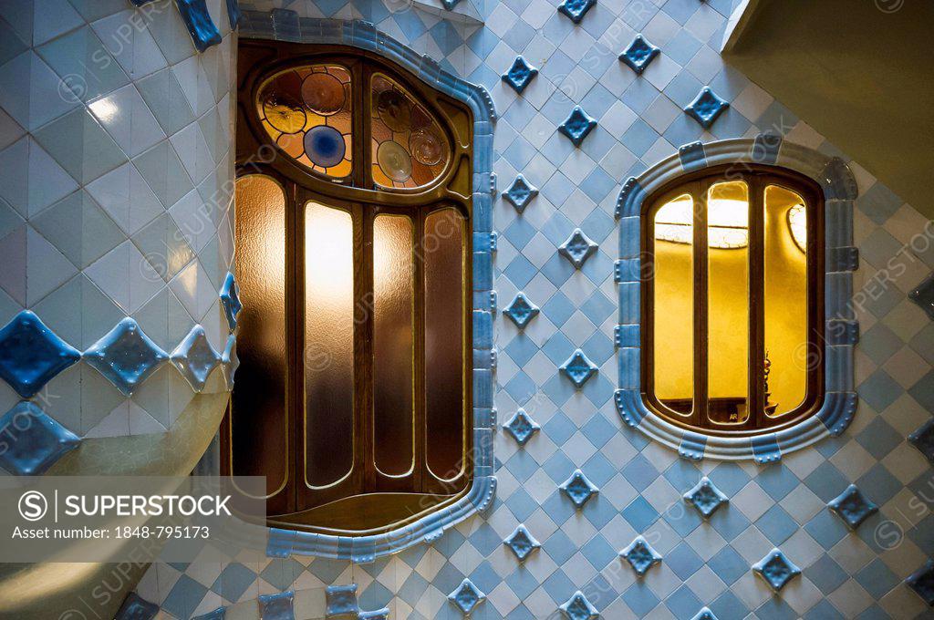 Staircase Casa Batll Designed By Architect Antoni Gaudi Superstock