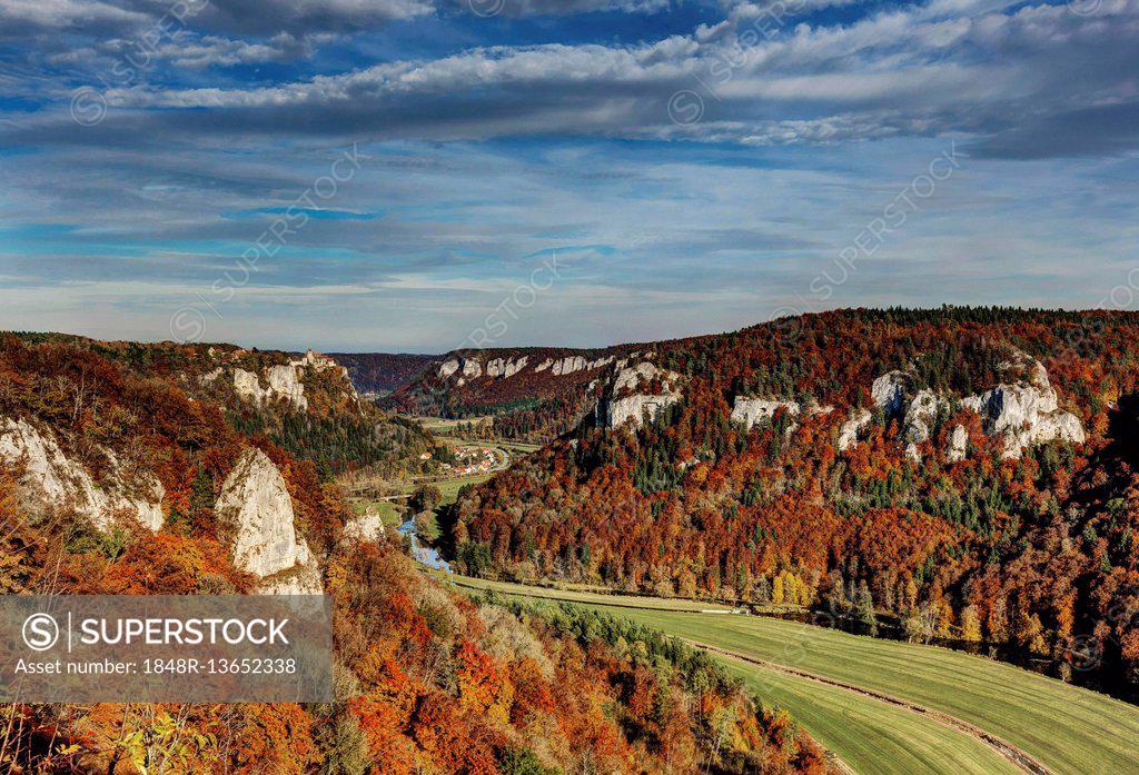 Autumn In The Upper Danube Valley View From Eichfelsen In Irndorf