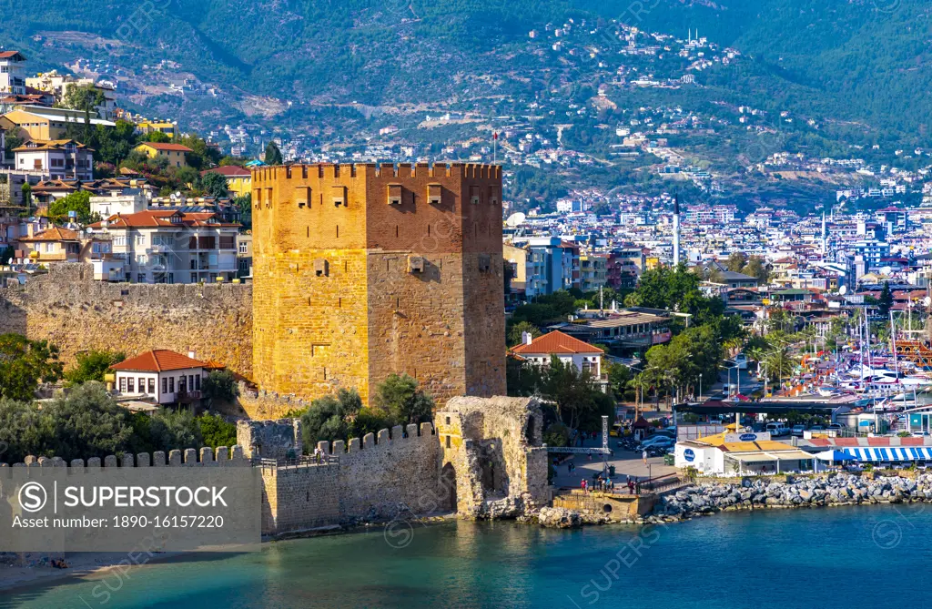 Alanya Harbour And The Red Tower Alanya Antalya Province Turkey