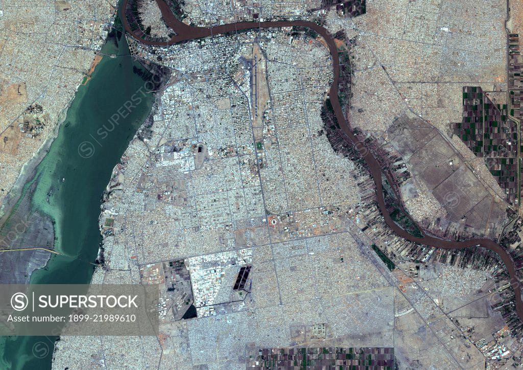 Color Satellite Image Of Khartoum Capital City Of Sudan It Is Located