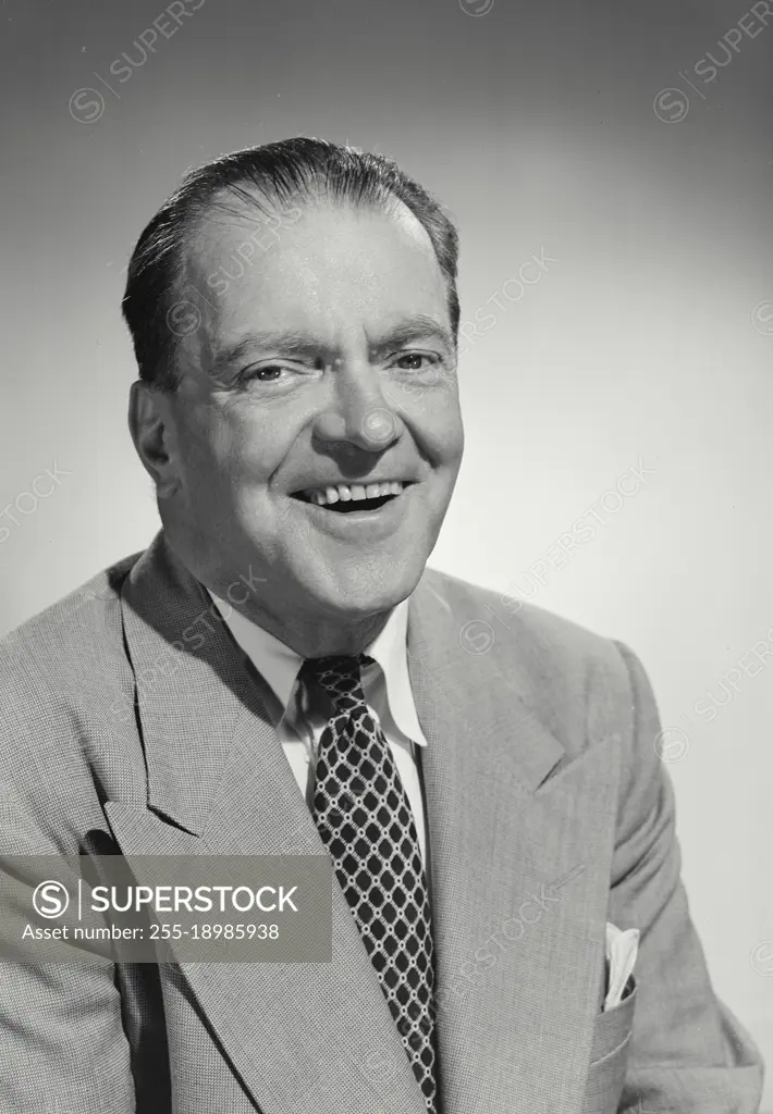 Vintage Photograph Portrait Of Man In Suit And Tie Smiling Superstock