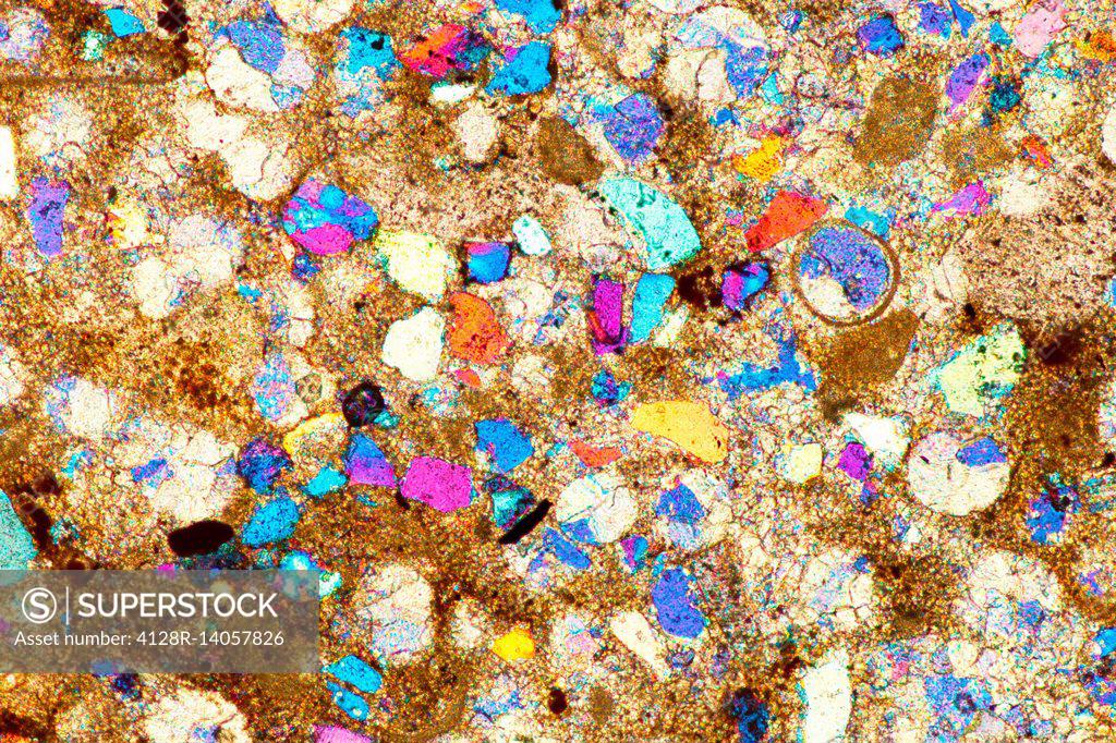 Sandstone Thin Section Polarized Lm Superstock