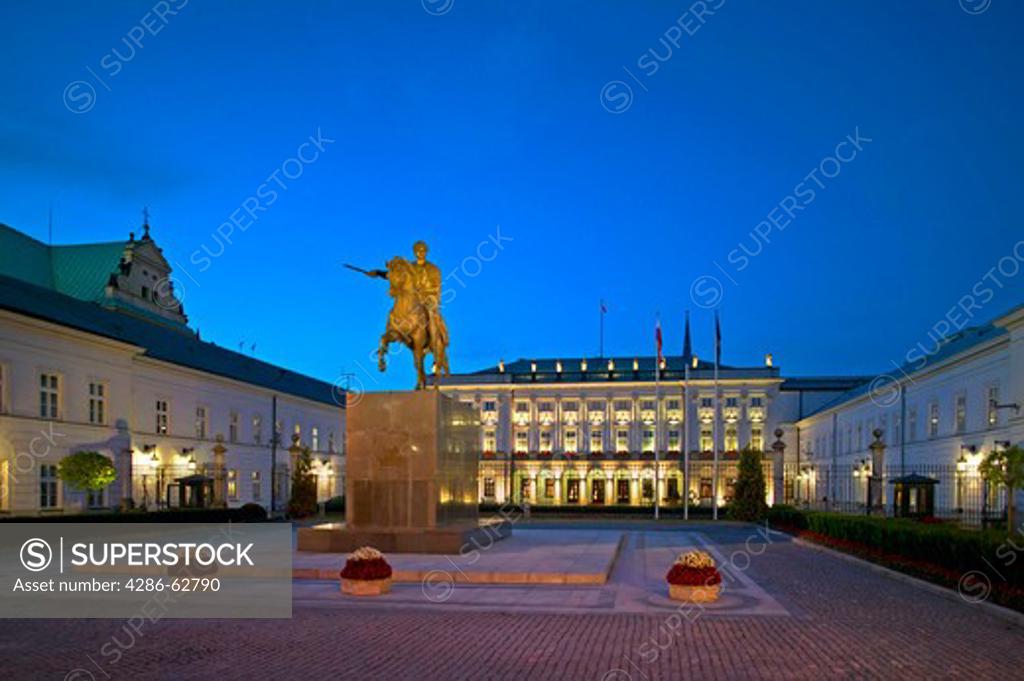 Radziwill Palais Presidential Palace Warsaw Poland And Equestrian