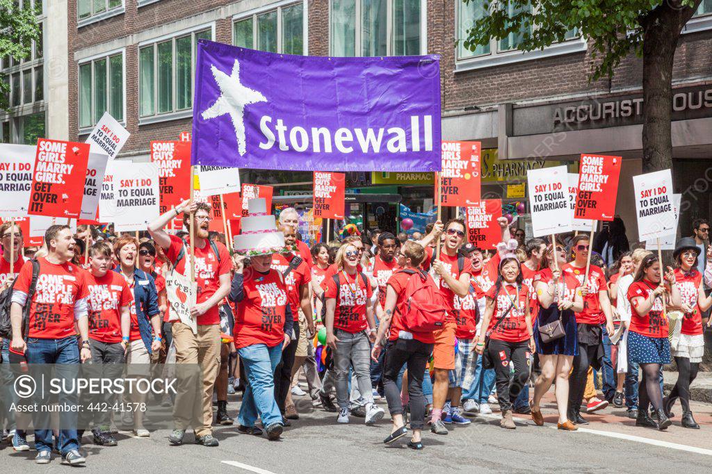 Participants Parading In Support Of Stonewall The Gay Rights