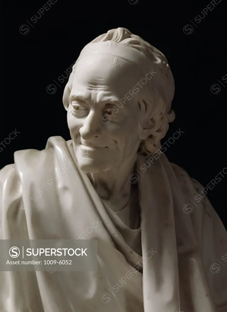 Voltaire,  by Jean-Antoine Houdon,  Russia,  St. Petersburg,  Hermitage Museum,  1741-1828