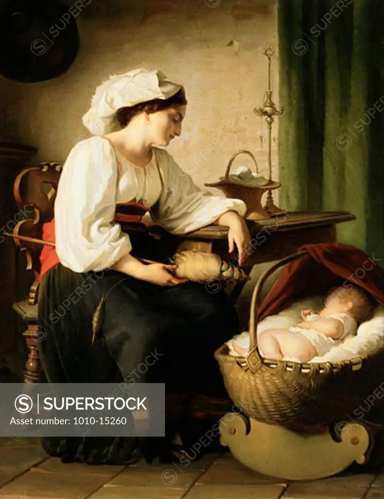 Mother and Child 19th Century Artist Unknown (American) 