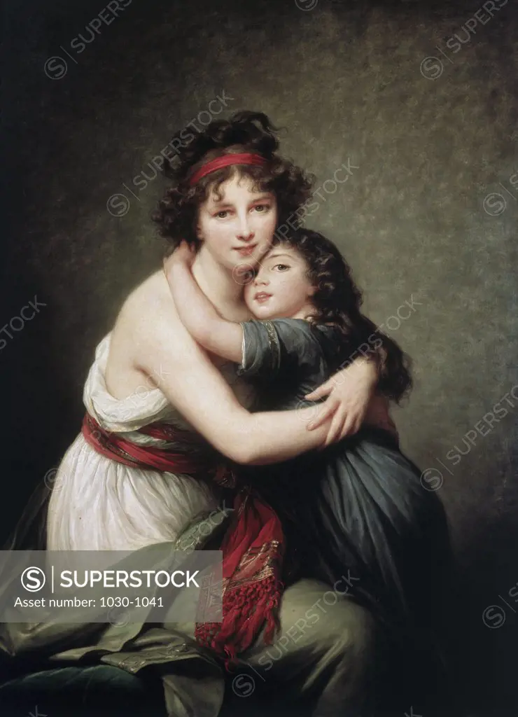 Madame Vigee-Lebrun et sa Fille Madam Vigee-Lebrun And Her Daughter 1789 Elisabeth Louise Vigée-LeBrun (1755-1842 French) Oil On Wood Musee du Louvre, Paris, France