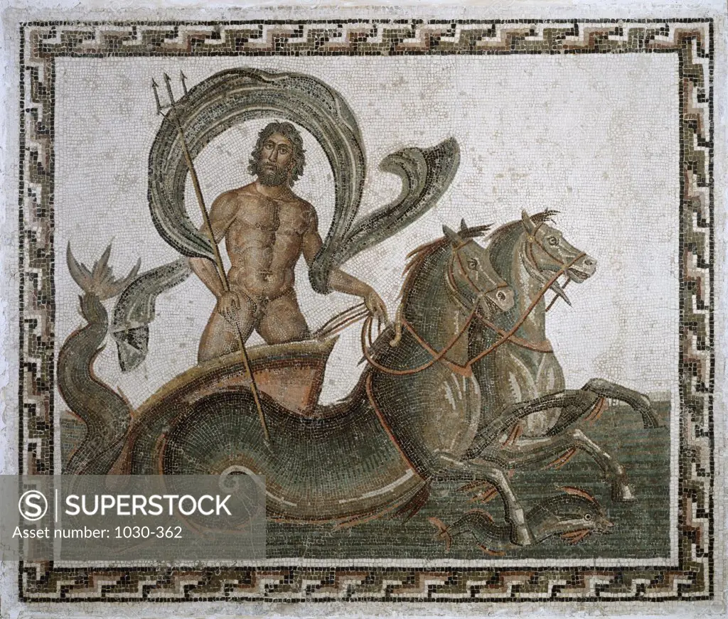 Triumph of Neptune Mosaic 3rd Century Artist Unknown Marble & glass Archaeological Museum, Venice, Italy