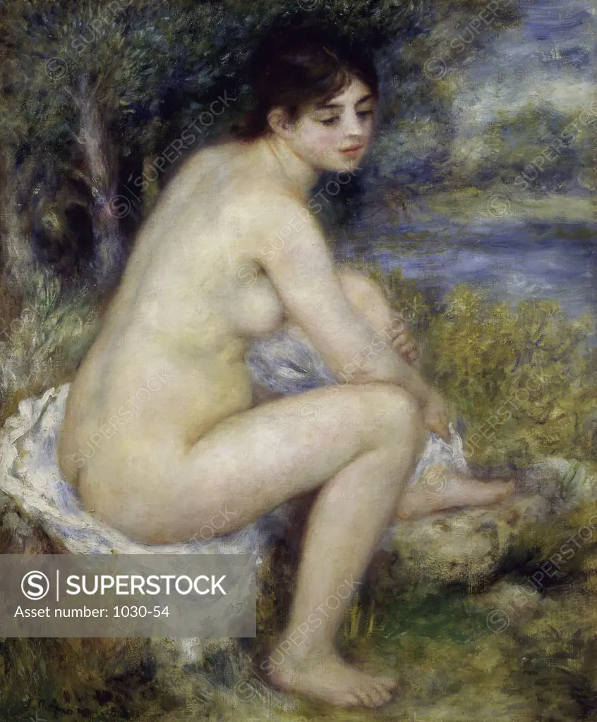 Female Nude in a Landscape 1883 Pierre Auguste Renoir (1841-1919/French) Oil on Canvas Musee de l'Orangerie, Paris, France 