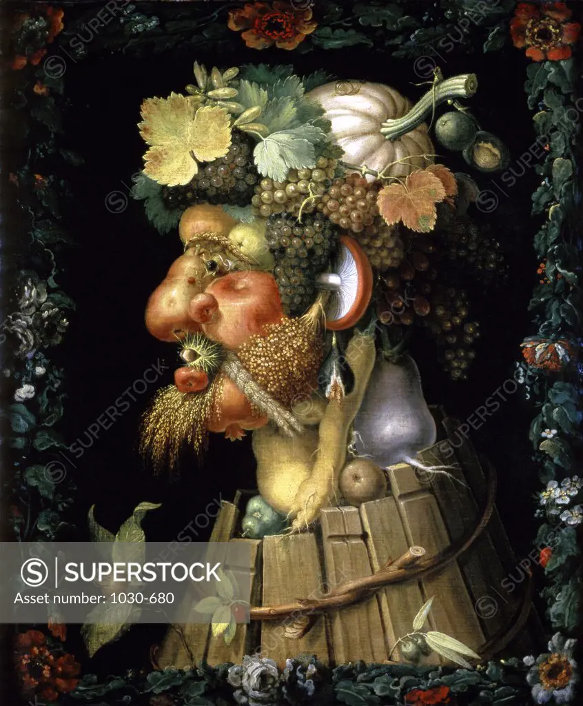 The Autumn 1573 Giuseppe Arcimboldi (1527-1593/Italian) Oil on Canvas Musee du Louvre, Paris, France   