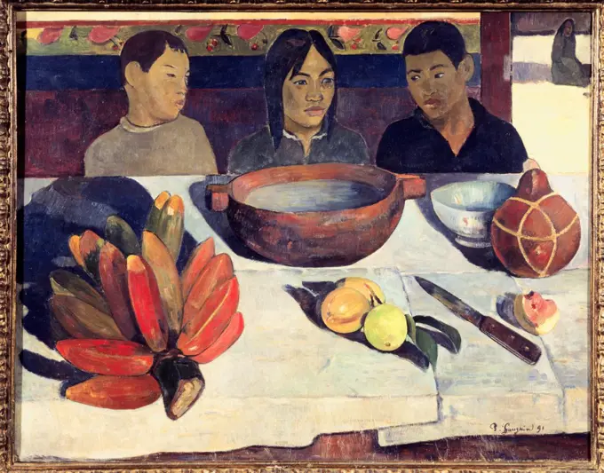 The Meal (The Bananas), 1891, Paul Gauguin (1848-1903 French), Oil on canvas, Musee d'Orsay, Paris, France