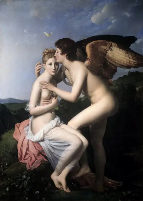 Psyche Receiving the First Kiss from Cupid 1798 Francois Pascal Simon Gerard (1770-1837/French) Oil on Canvas Musee du Louvre, Paris, France