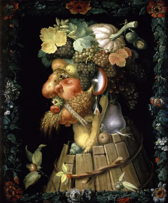 The Autumn 1573 Giuseppe Arcimboldi (1527-1593/Italian) Oil on Canvas Musee du Louvre, Paris, France   