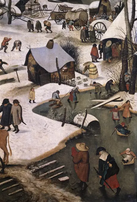 Le Denombrement De Bethleem. Detail: La Riviere Gelee. - The Census In Bethlehem. Detail: The.. Bruegel the Elder, Pieter(ca.1525-1569 Flemish) Oil On Canvas;Musee des Beaux-Arts, Lille, France 