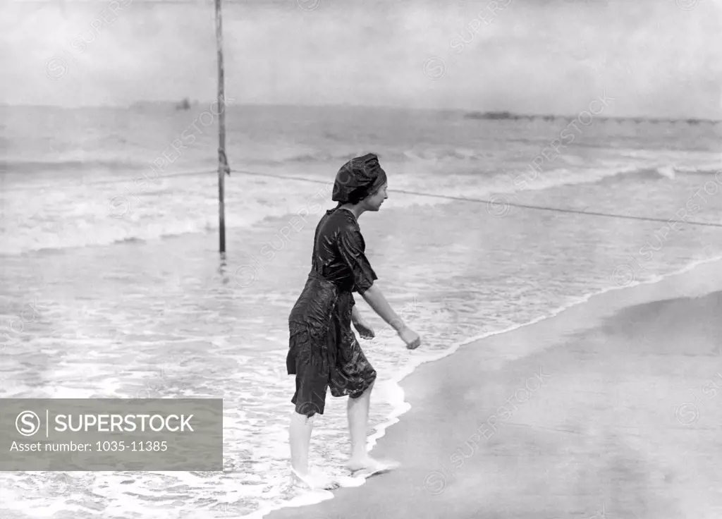 French Woman In A Bathing Suit Photograph by Underwood Archives