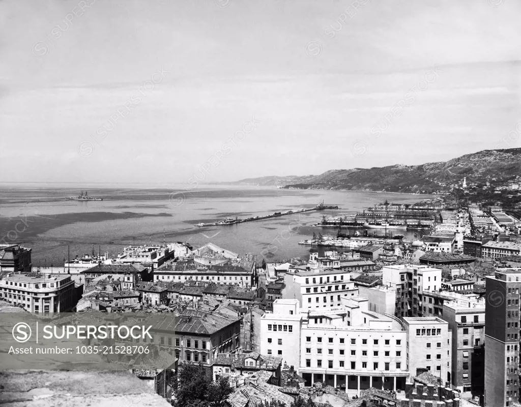 Trieste, Italy:  May 16, 1947 The Adriatic harbor of the Free Territory of Trieste. The Paris Peace treaty of February, 1947 established its independence.