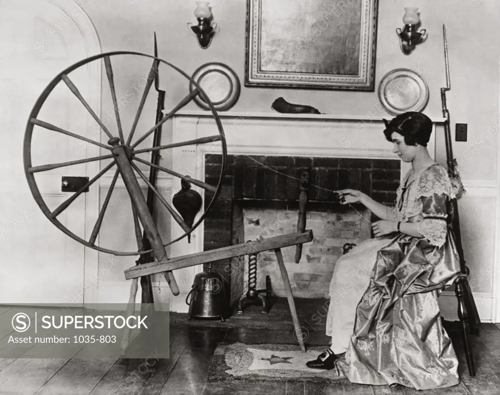 Spinning wheel demonstration  1926  