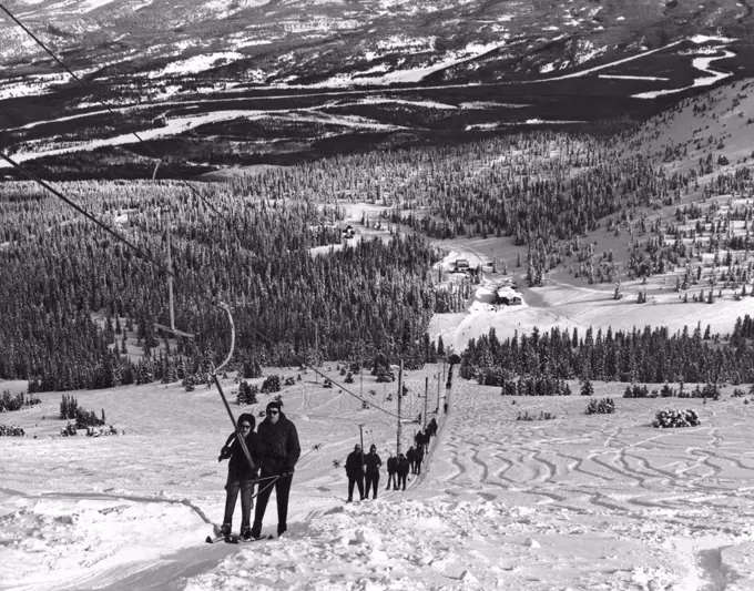 Jasper National Park, Alberta:  c. 1961. Nestled in the heart of the Canadian Rockies, Jasper has spectacular downhill courses and tremendous views.