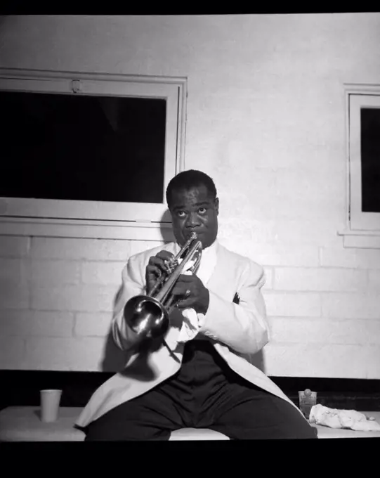 United States: c. 1950 Trumpeter Louis Armstrong