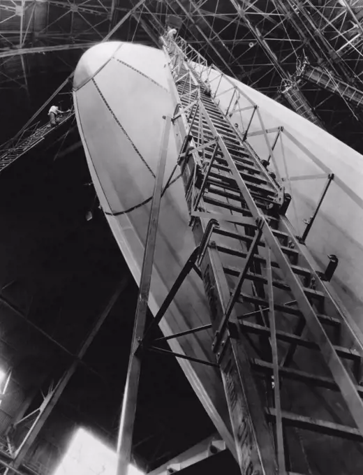 Akron, Ohio:  c. 1930 Working on the nose of the Akron dirigible.