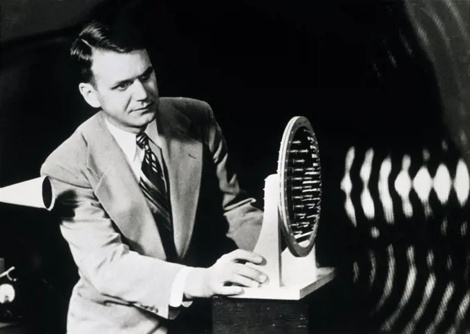 Scientist working on a sound wave experiment