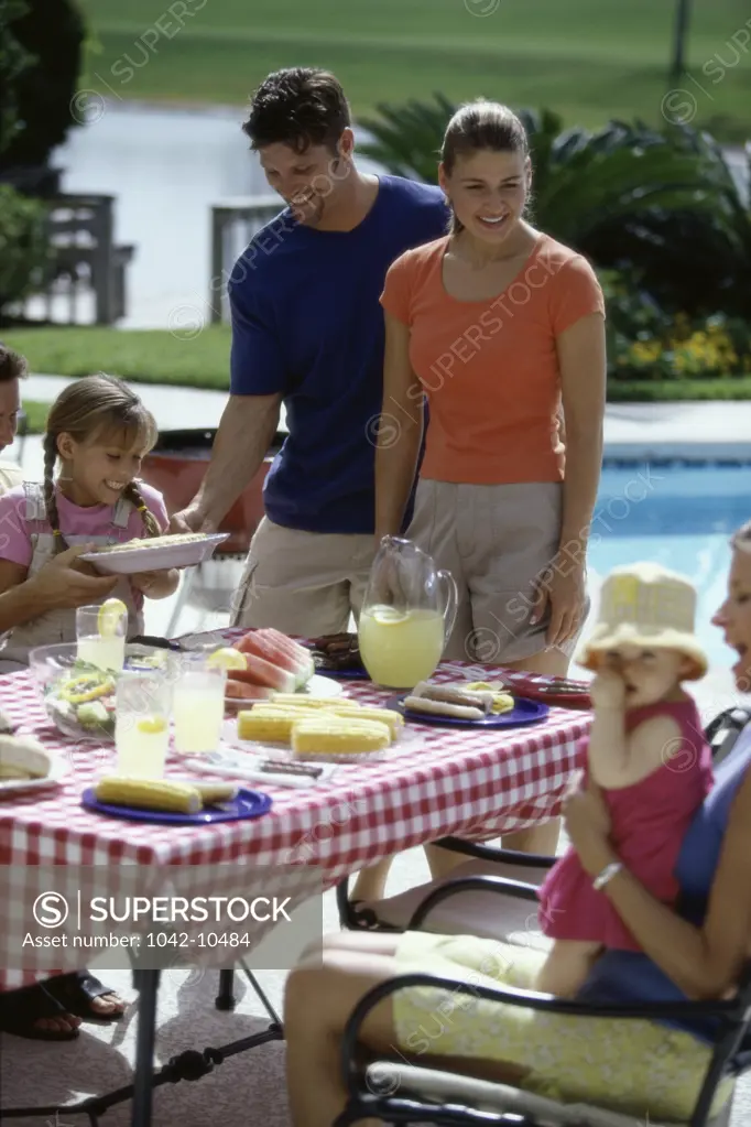 Family at a picnic