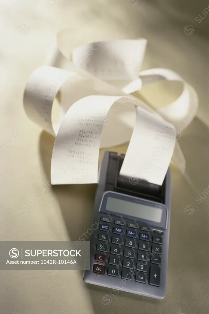 Calculator and paper printout