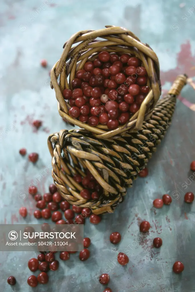 Basket of cranberries