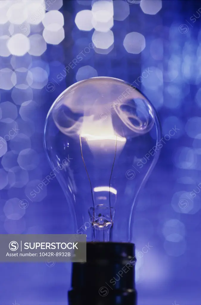 Close-up of a glowing light bulb