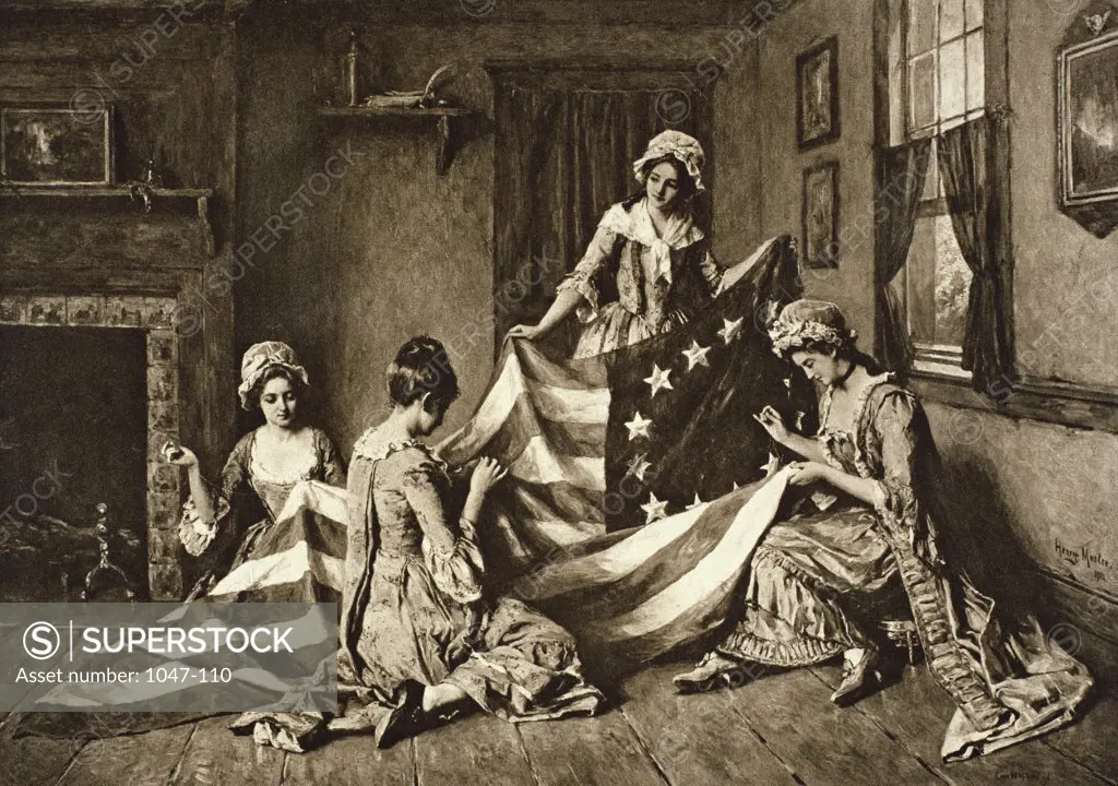 Betsy Ross Sewing the First U.S. Flag Philadelphia, Pennsylvania, 1777 