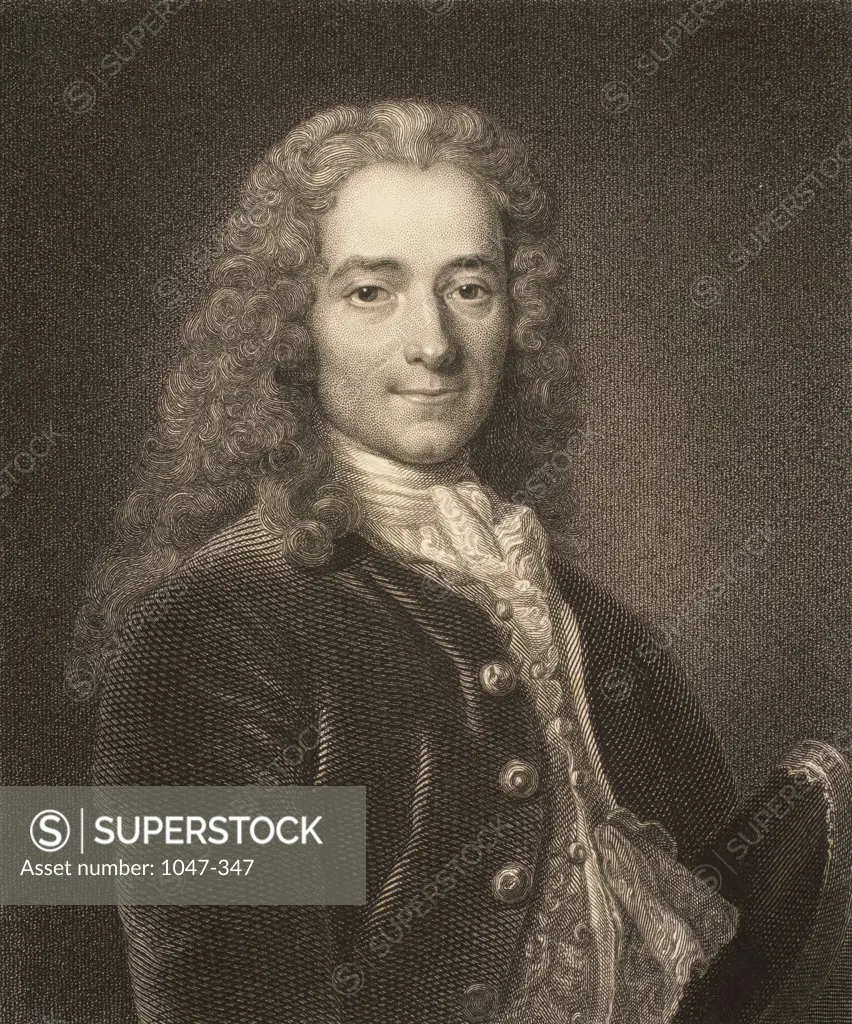 Voltaire  (1694-1778) (Born Francois-Marie Arouet) French Writer & Philosopher Stock Montage, Inc. 