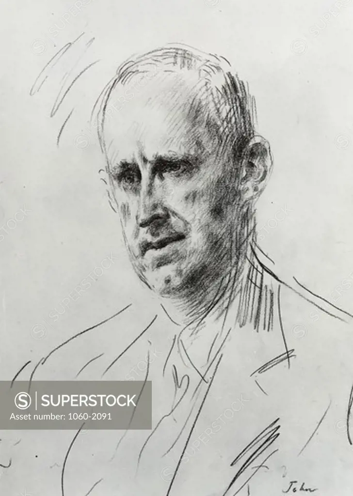 Portrait of Sir Arthur Stanley Eddington by Augustus John, drawing