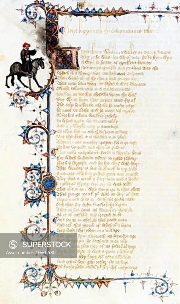 Canterbury Tales: The Shipman's Tale (Ellesmere Chaucer), ca. 1400, Artist Unknown, Illuminated manuscript, The Huntington Library, Art Collections, and Botanical Gardens, San Marino, California, USA