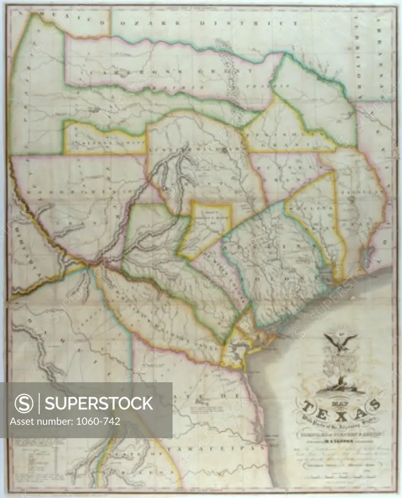 Map of Texas 1835 Stephen F. Austin