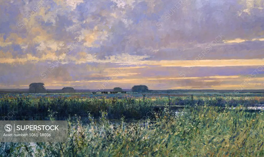 View to Tinkers Marsh, The Common, Walberswick Suffolk - 1996 Charles Neal (b.1951/British) Oil on canvas