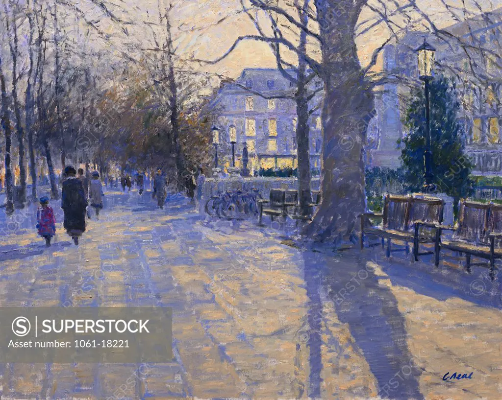 The Promenade (Afternoon, December) Cheltenham, Gloucestershire Charles Neal (b.1951/British) Oil on canvas