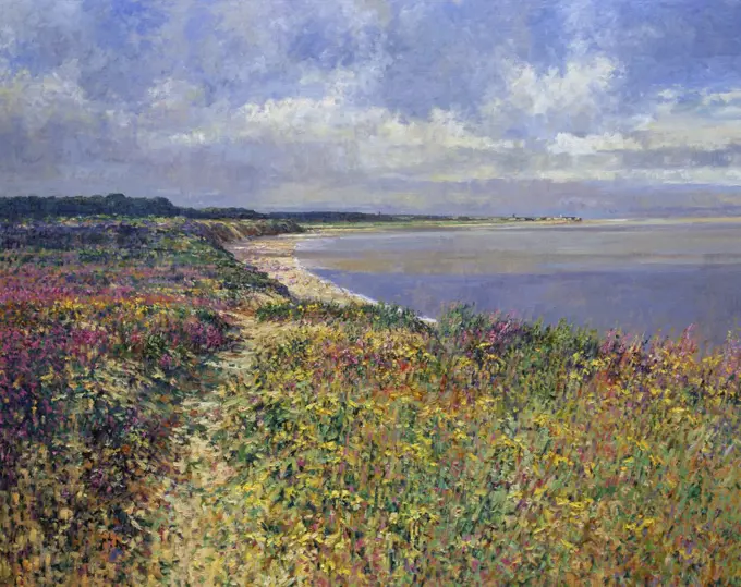 On the Heath, Minsmere Cliffs, Minsmere Haven, Suffolk 1996 Charles Neal (b.1951/British) Oil on canvas