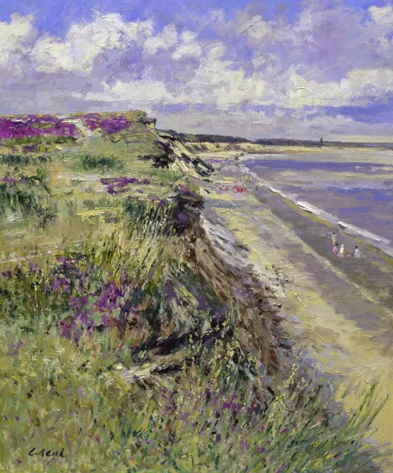 Minsmere Cliffs, Looking Towards Dunwich, Southwold, Minsmere Haven, Suffolk 1996 Charles Neal (b.1951/British) Oil on canvas