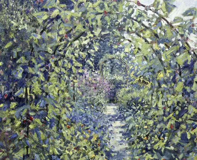 Vegetable Garden, Metal Archway  1994 Charles Neal (b.1951/British) Oil on canvas 