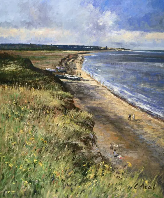 Dunwich Beach, Dunwich, Suffolk 1990 Charles Neal (b.1951/British) Oil on canvas