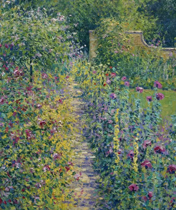 Garden View,  Lavender Walk by Charles Neal,  b.1951 British