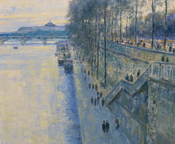 View from Pont Royal, Paris, France-Late Afternoon February (Detail) 2003 Charles Neal (b.1951/British) Oil on canvas