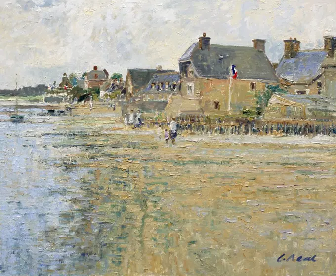 Morsalines, Ste. Vaast La Hougue, Normandie. Afternoon, July. Charles Neal (b.1951 British) Oil On Panel