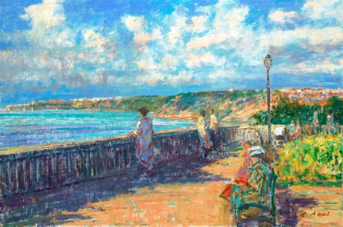 View to Biarritz from Guethary, by Charles Neal, 2012